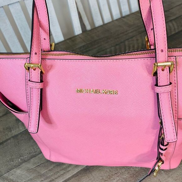 Michael Kors Charlotte Large Top Zip Tote Tea Rose - Picture 5 of 13
